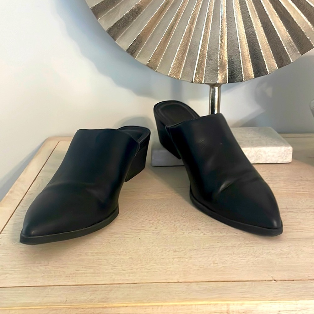 Black mule shoes